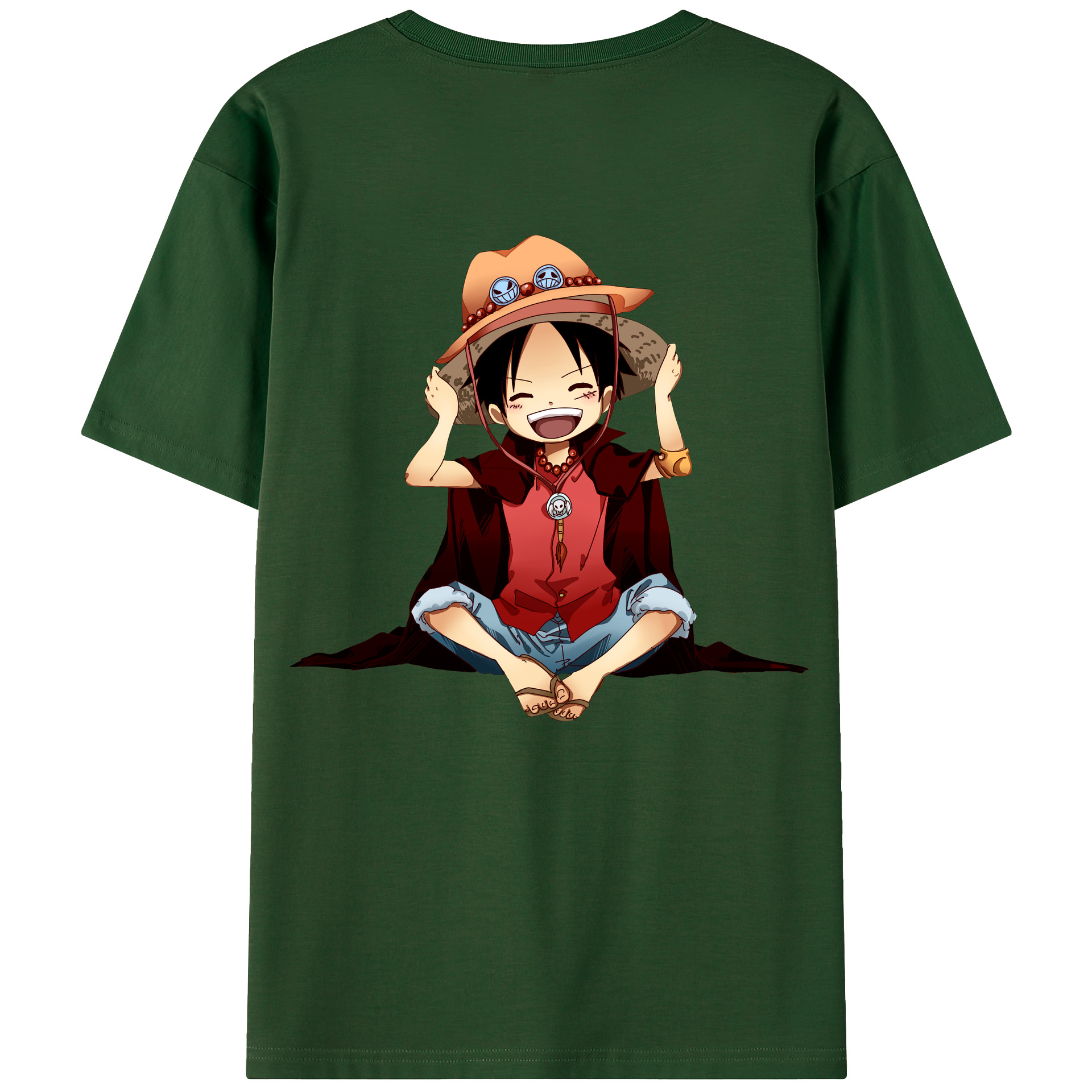 ワンピース モンキー・D・ルフィ ONE PIECE Monkey D. Luffy 綿100％半袖Tシャツ（背面プリント）
